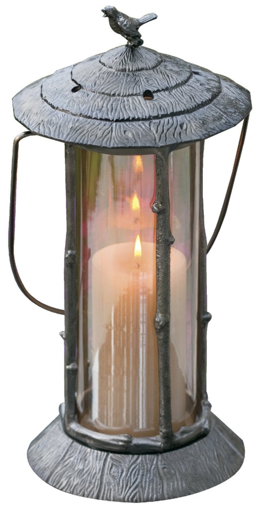 Song Bird Lantern with gold glass